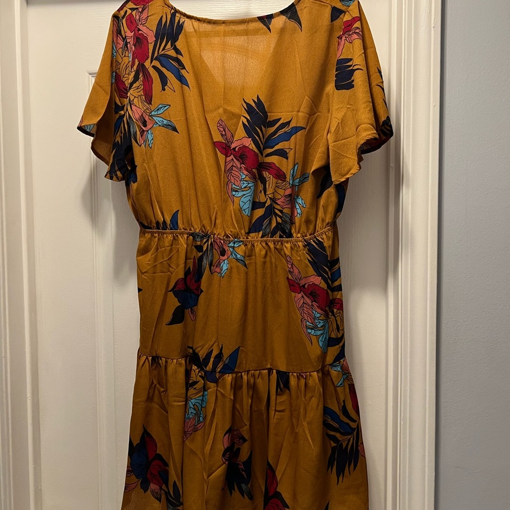 V neck mini dress